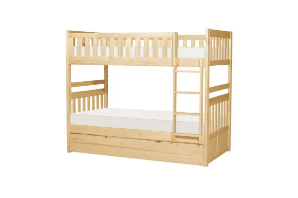 Bartly Natural Pine Twin/Twin Bunk Bed with Trundle and Chest