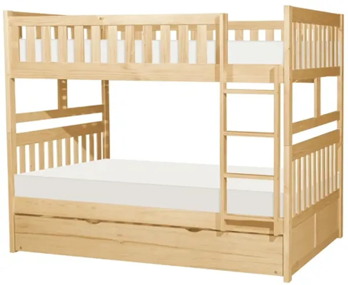 Bartly Natural Pine Full/Full Bunk Bed with Twin Trundle and Chest