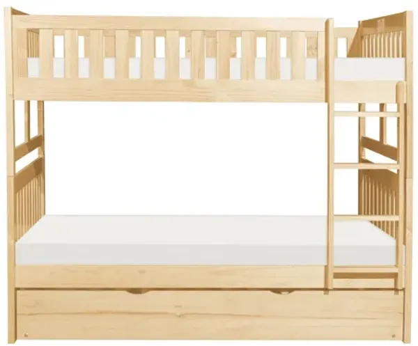 Bartly Natural Pine Full/Full Bunk Bed with Twin Trundle and Chest