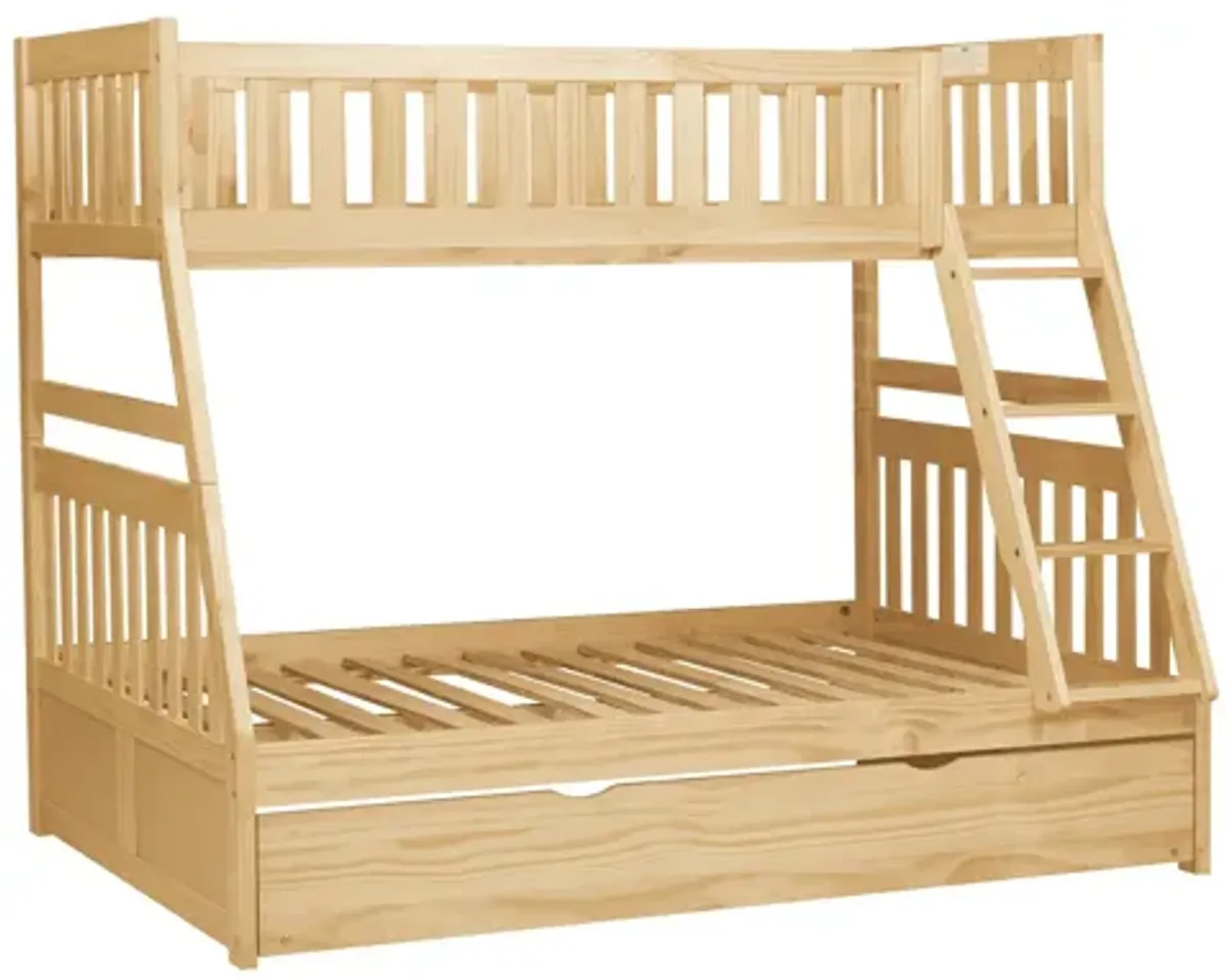 Bartly Natural Pine Twin/Full Bunk Bed with Trundle and Chest