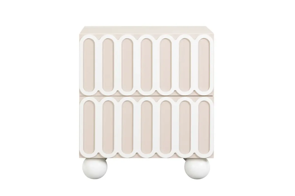 Tori Motif Taupe Nightstand