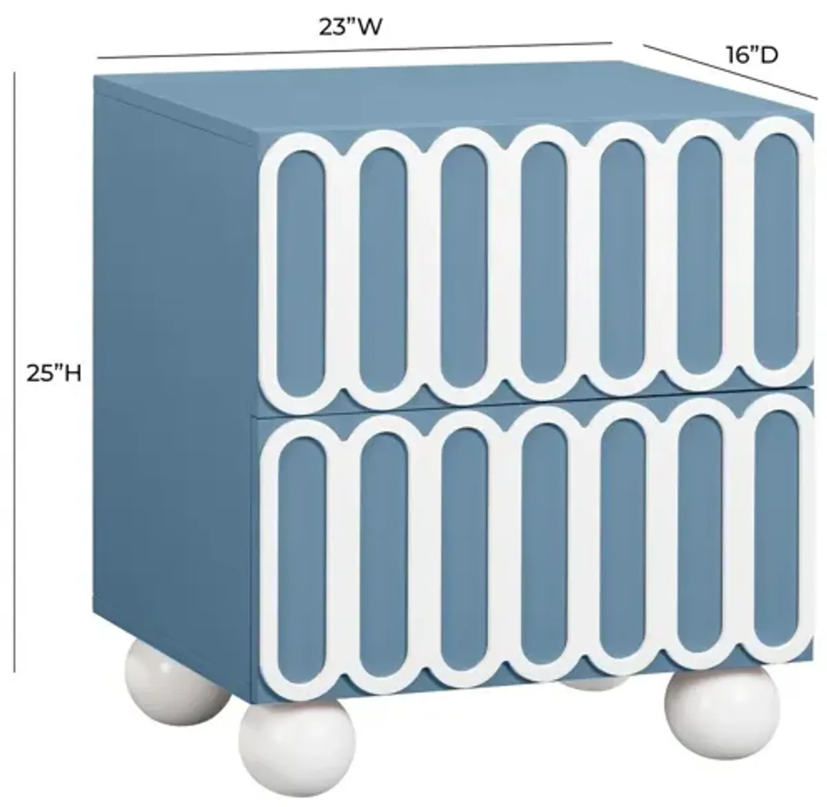 Tori Motif Blue Nightstand