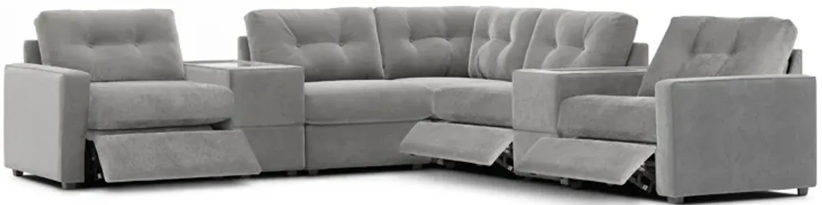 ModularOne Granite 7-Piece Power Reclining Sectional with Two E-Consoles