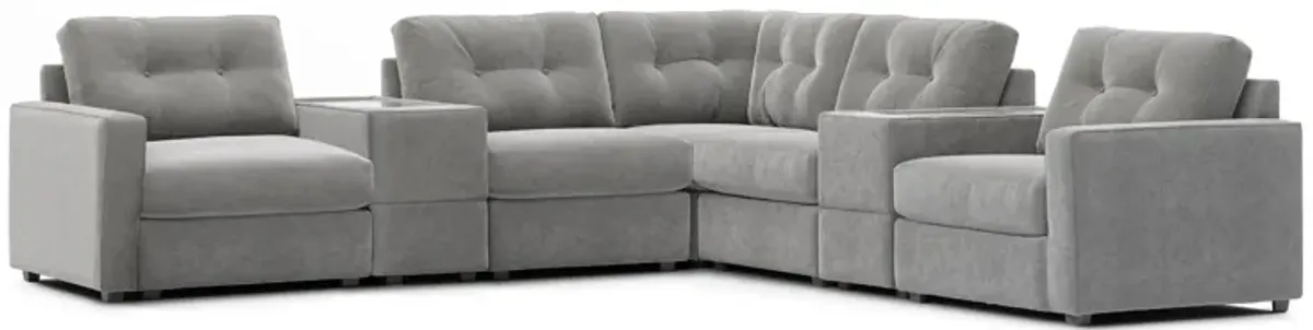 ModularOne Granite 7-Piece Power Reclining Sectional with Two E-Consoles