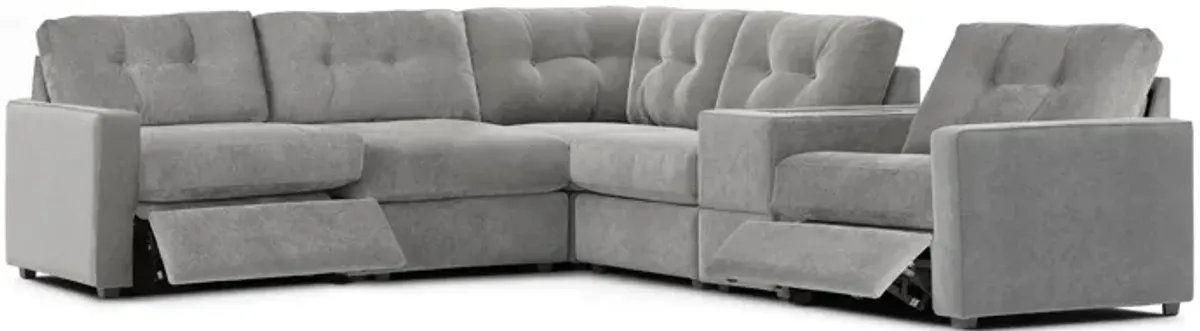 ModularOne Granite 6-Piece Power Reclining Console Sectional
