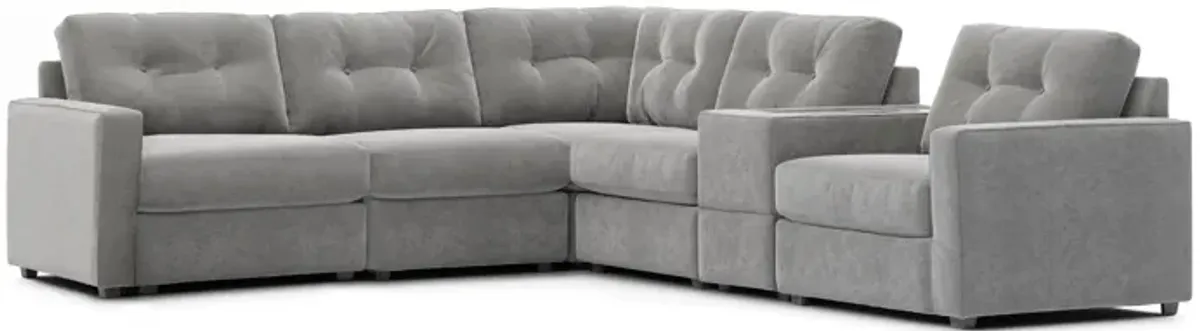 ModularOne Granite 6-Piece Power Reclining Console Sectional