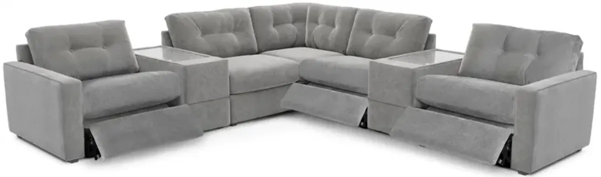 ModularOne Granite 7-Piece Power Reclining Sectional with One E-Console
