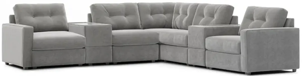 ModularOne Granite 7-Piece Power Reclining Sectional with One E-Console
