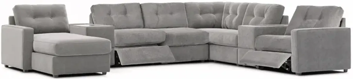 ModularOne Granite 8-Piece Power Reclining Sectional with Left Arm Facing Chaise