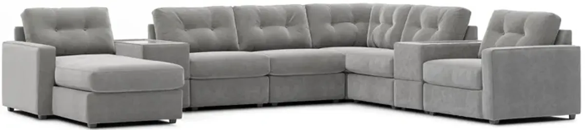 ModularOne Granite 8-Piece Power Reclining Sectional with Left Arm Facing Chaise
