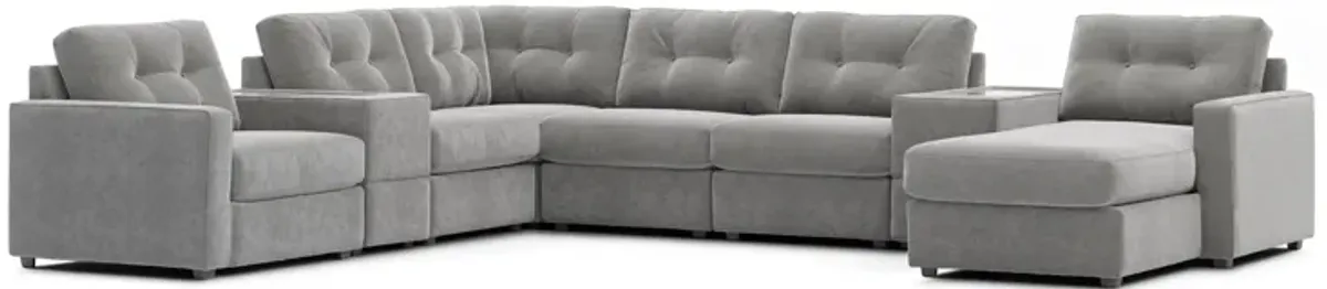 ModularOne Granite 8-Piece Power Reclining Sectional with Right Arm Facing Chaise