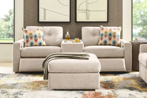 ModularOne Stone Power Reclining Loveseat with E-Console