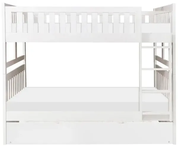 Galen White Full/Full Bunk Bed with Twin Trundle