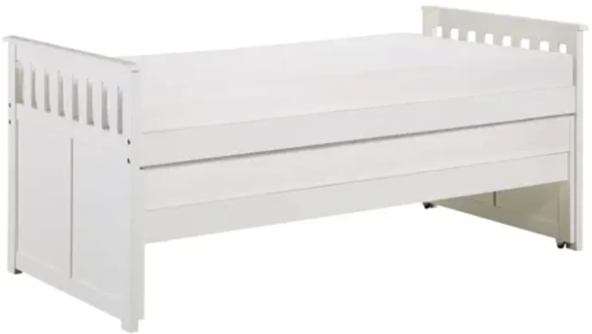 Galen White Trundle Twin/Twin Bed
