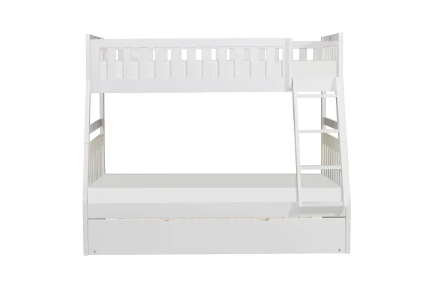 Galen White Twin/Full Bunk Bed with Trundle