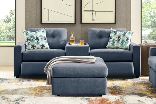 ModularOne Navy Power Reclining Loveseat with E-Console