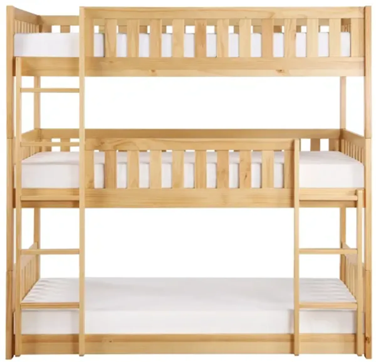 Bartly Natural Pine Triple Bunk Bed - Twin