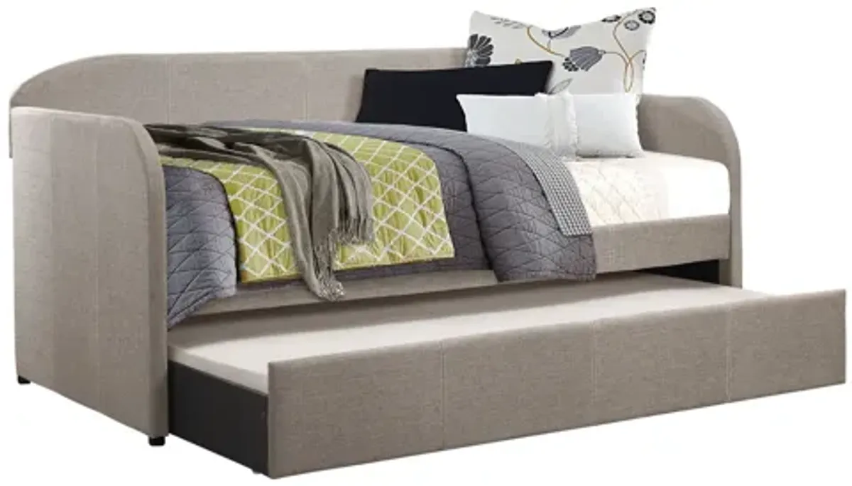 Roland Gray Fabric Daybed with Trundle - Gray