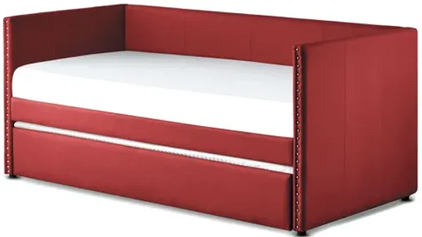 Therese Red Fabric Daybed with Trundle