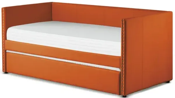 Therese Orange Fabric Daybed with Trundle