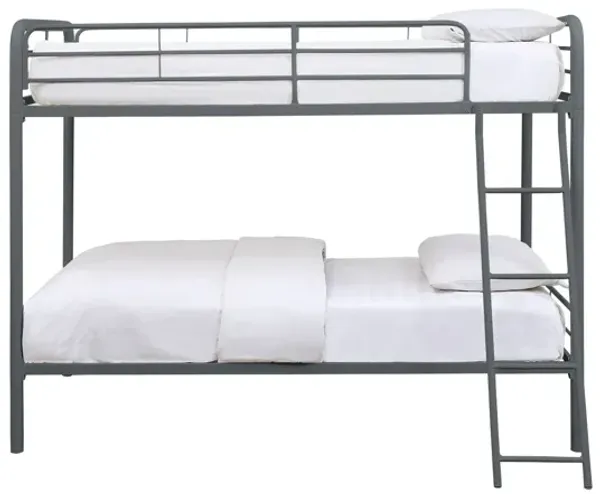 Lunar II Twin/Twin Metal Bunk Bed with Guard Rail - Gray Finish