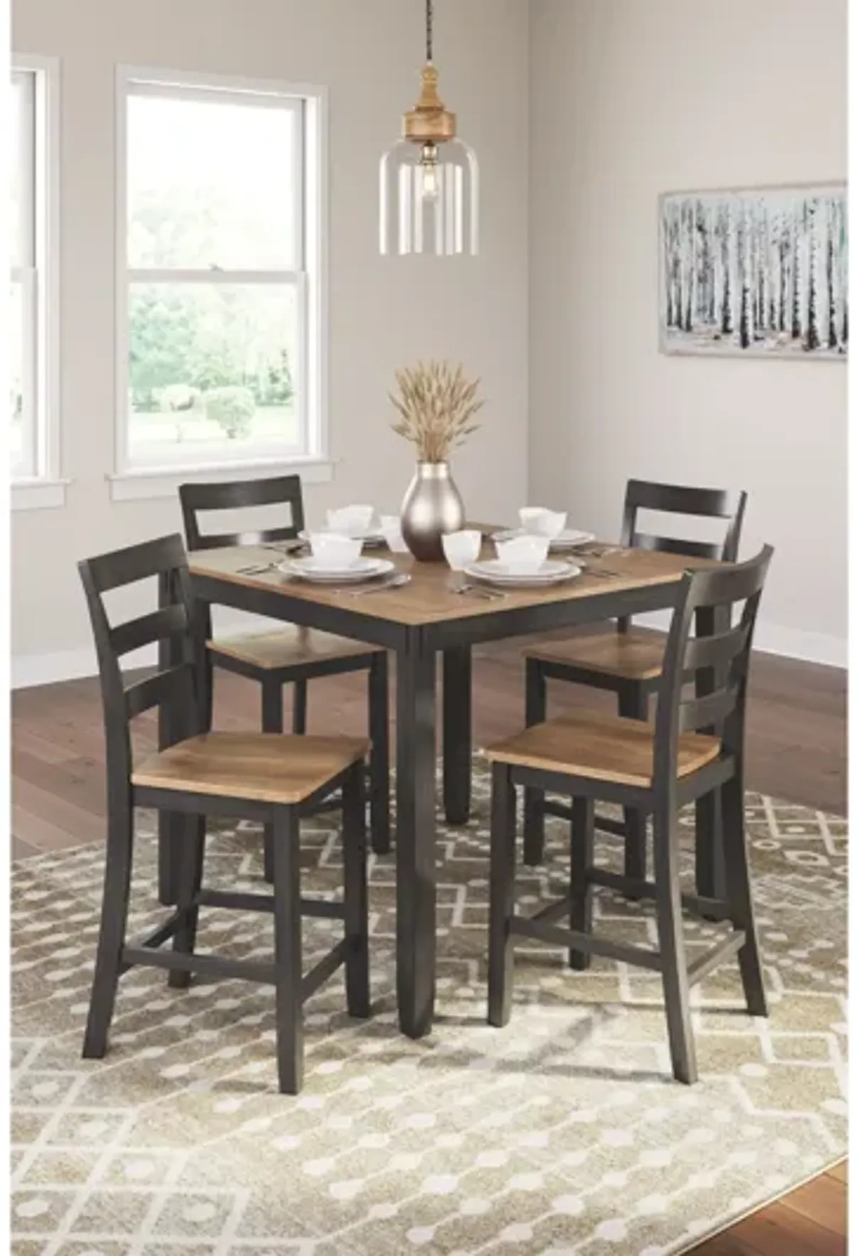 Gesthaven Brown Counter Height 5-Piece Dining Set