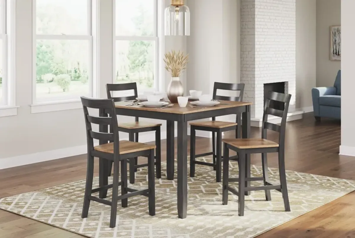 Gesthaven Brown Counter Height 5-Piece Dining Set