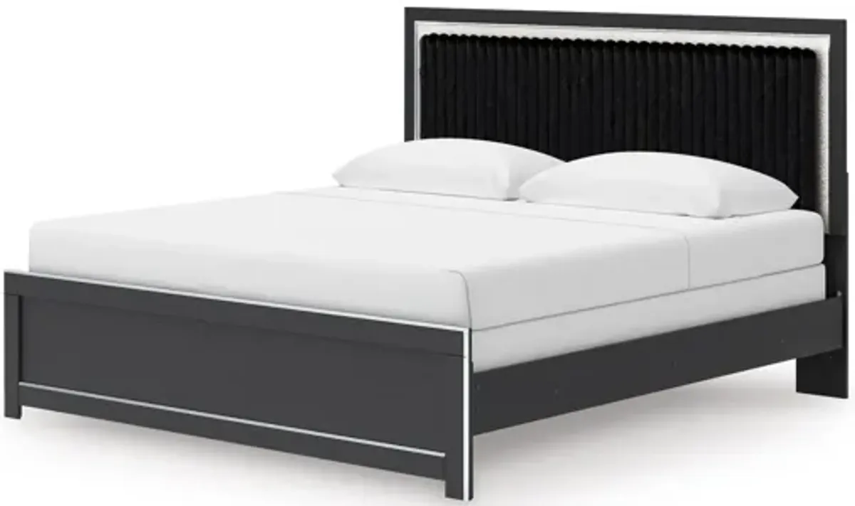 Zuraleus King Upholstered Panel Bed - Black