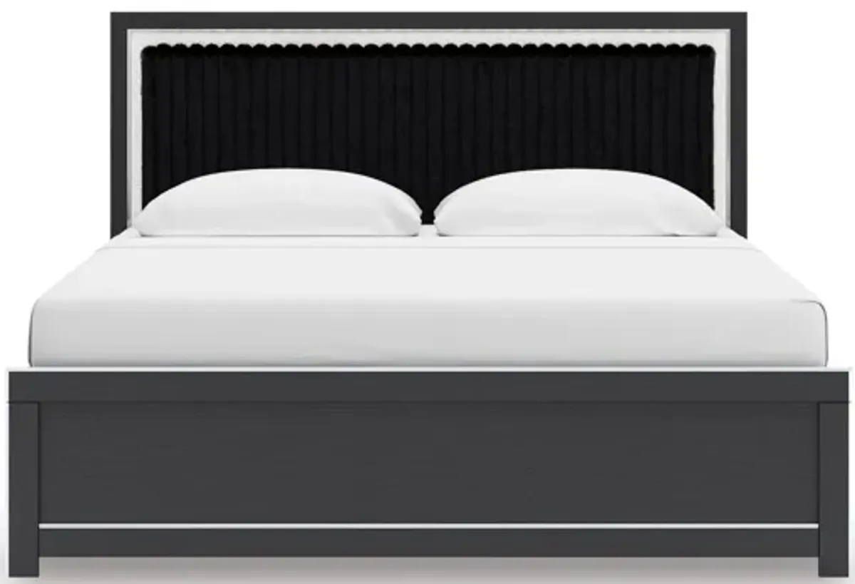 Zuraleus King Upholstered Panel Bed - Black