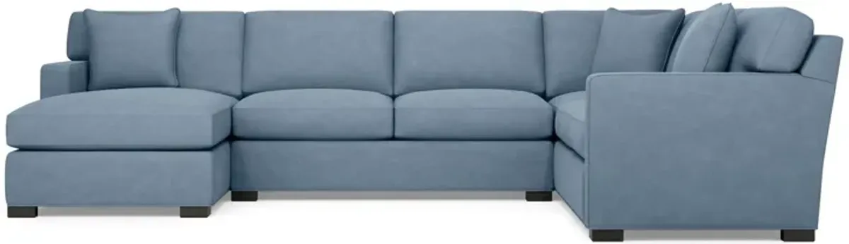Harmonie Blue 3-Piece Sectional with Left Arm Facing Chaise