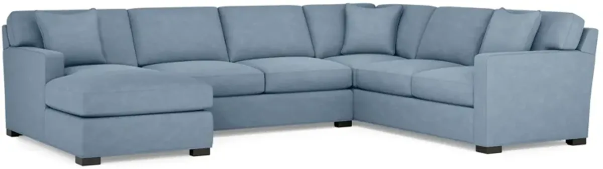 Harmonie Blue 3-Piece Sectional with Left Arm Facing Chaise