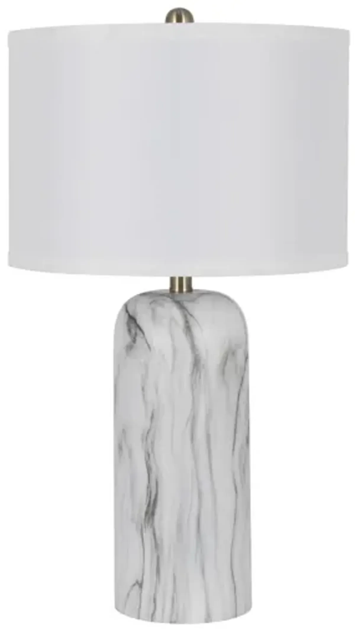 28" White Marble Table Lamp