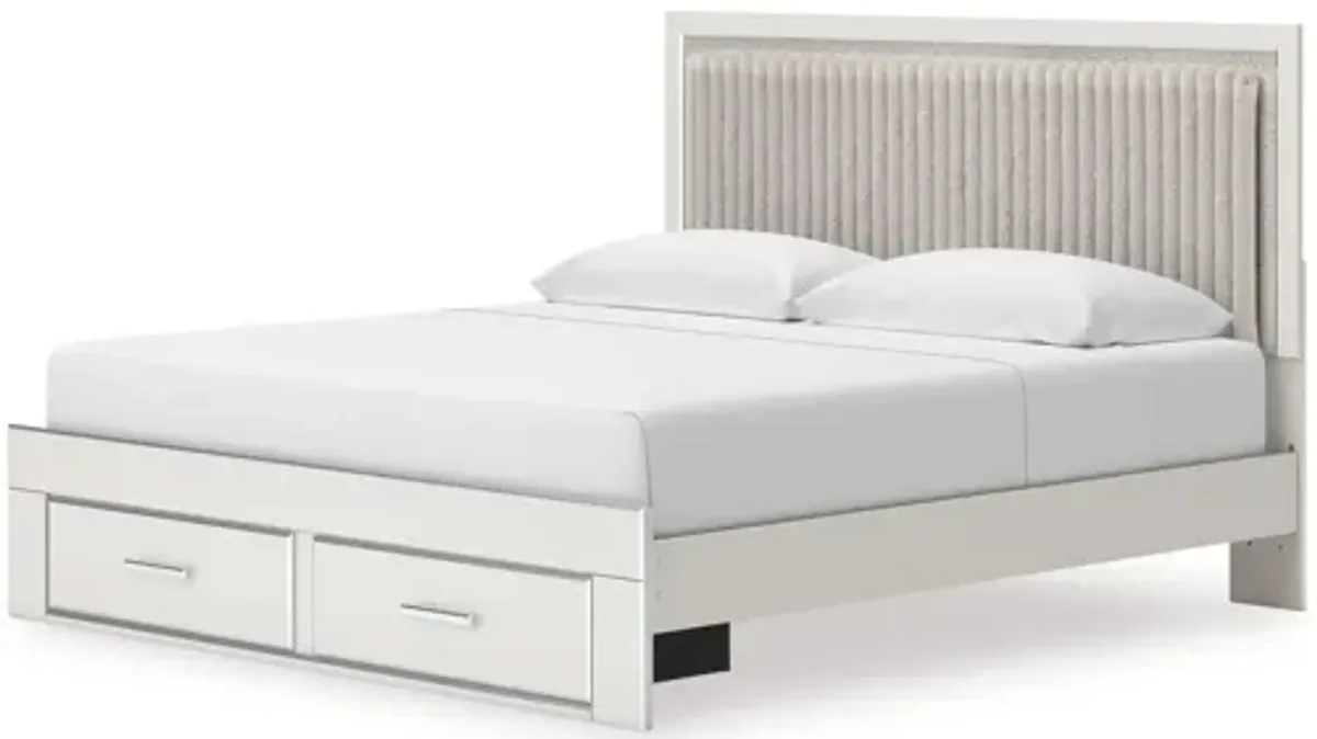 Zuraleus King Upholstered Panel Storage Bed