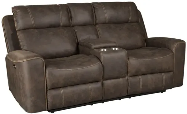 Telluride Chocolate Motion Console Loveseat