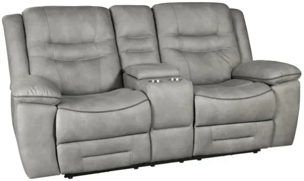 Harley Grey Dual Power Loveseat with Console