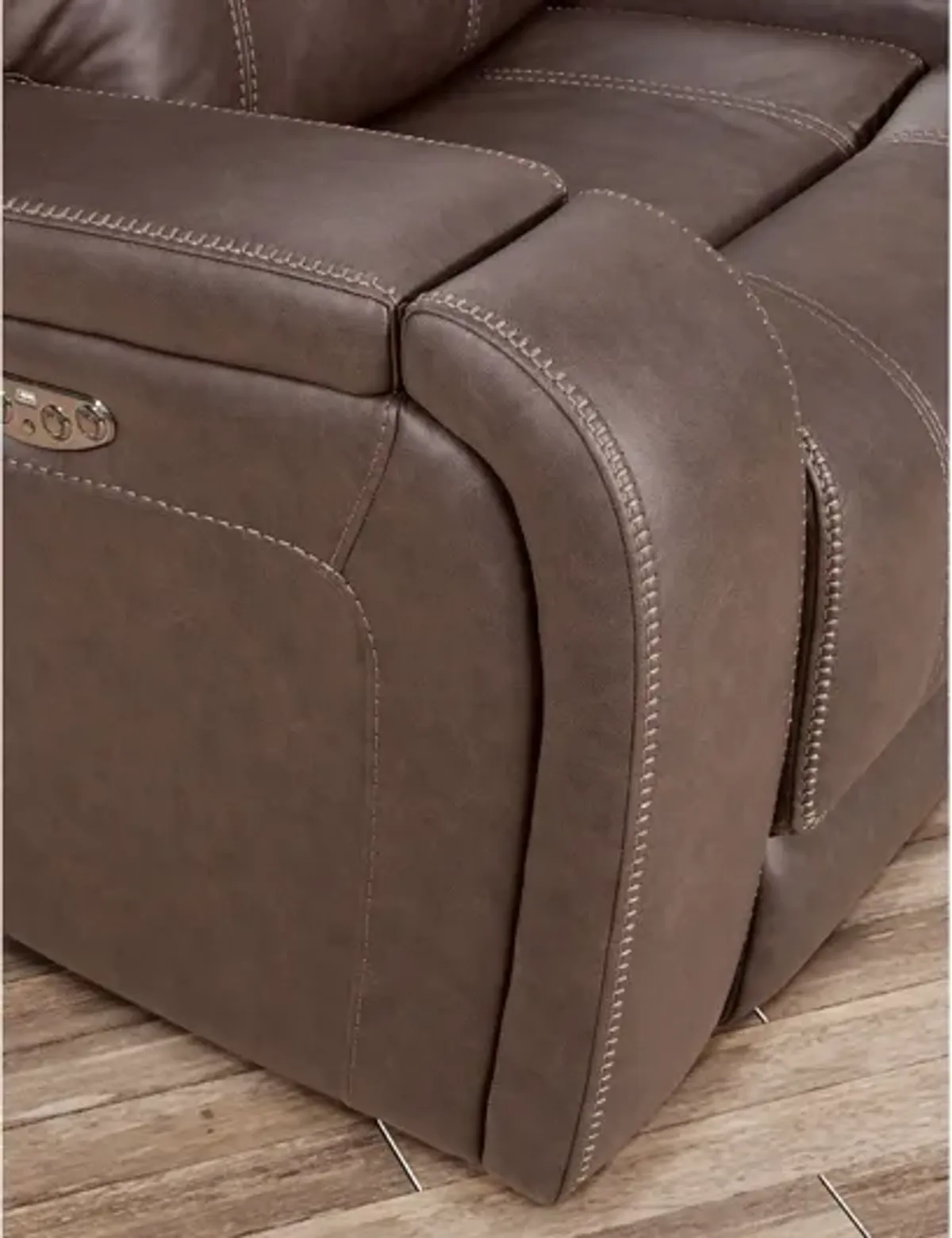 Newport Walnut Dual Power Sofa