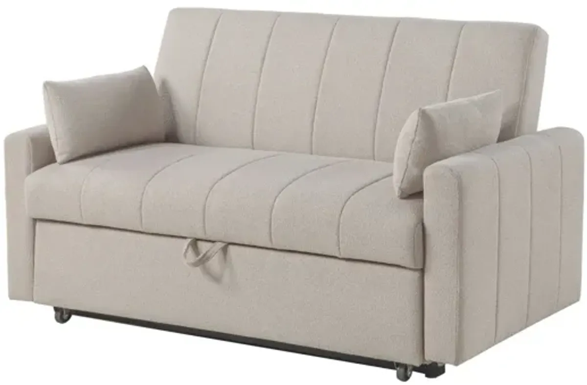 Portland Boucle Upholstered Sleeper Sofa - Latte