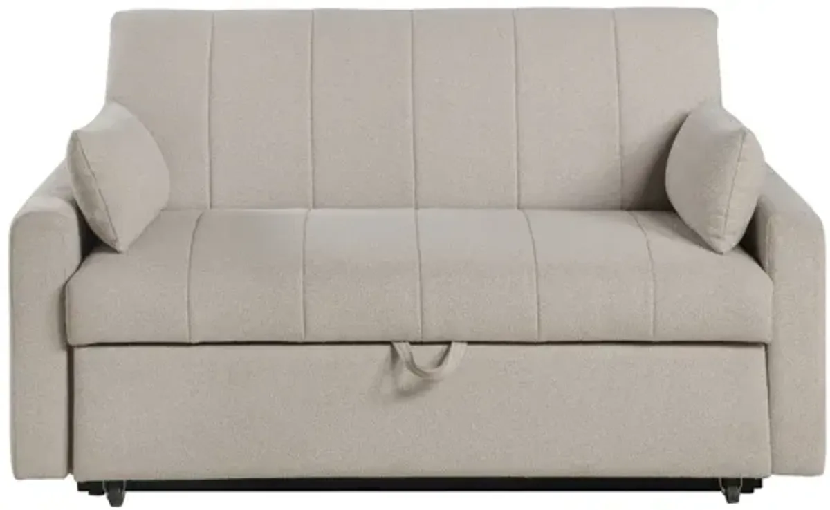 Portland Boucle Upholstered Sleeper Sofa - Latte