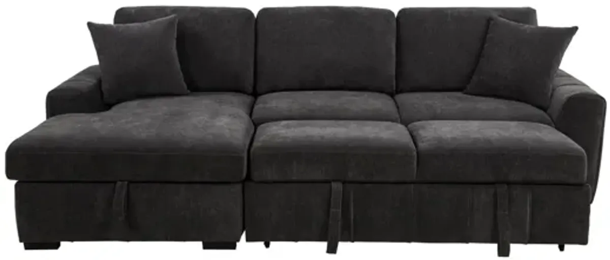 Pastrana Grey Upholstered Sleeper Sectional Sofa