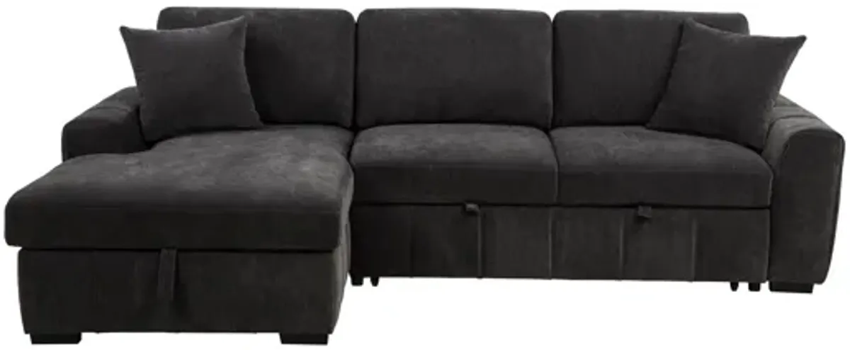 Pastrana Grey Upholstered Sleeper Sectional Sofa
