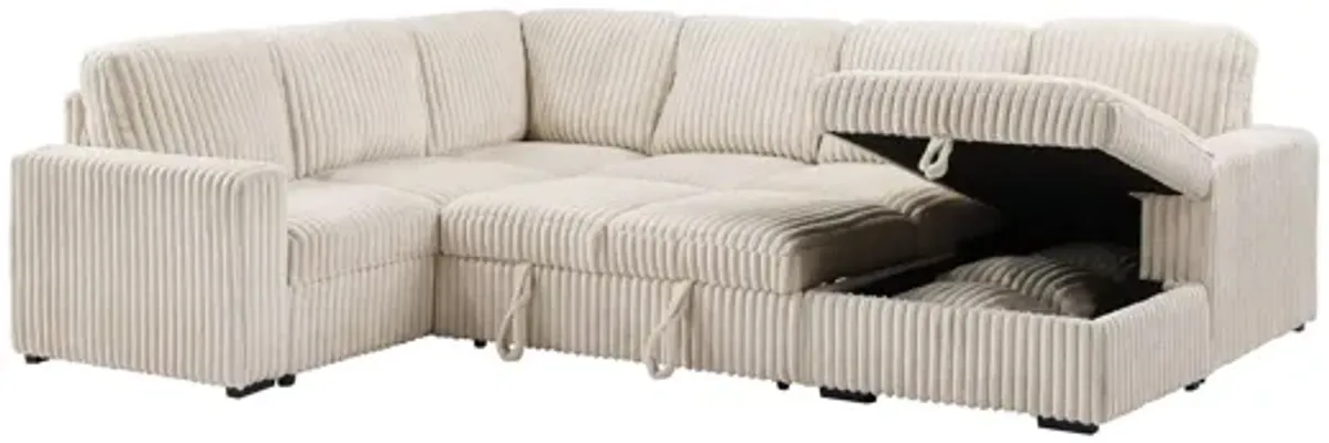 Devonshire Camel Sleeper Sectional Sofa