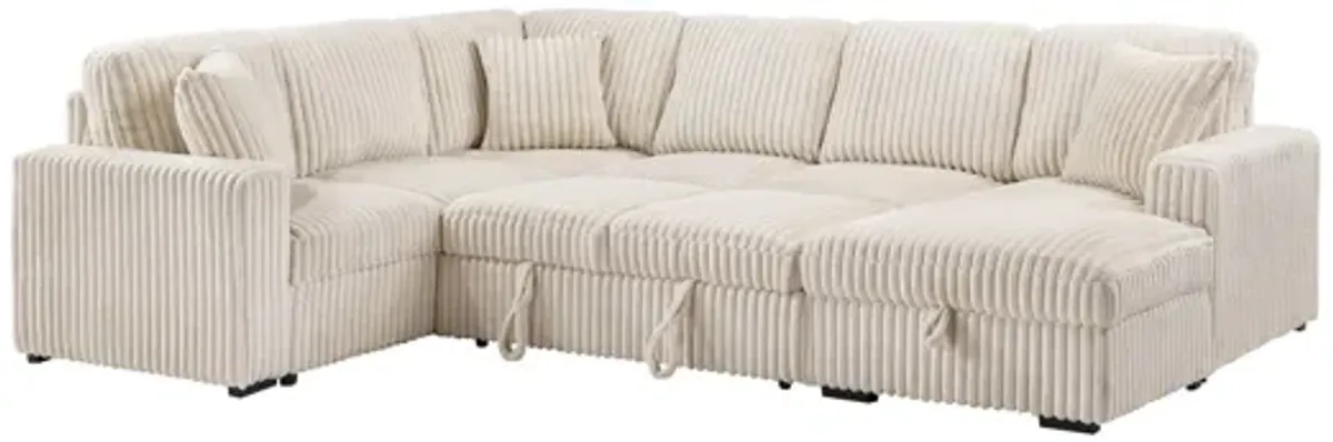 Devonshire Camel Sleeper Sectional Sofa