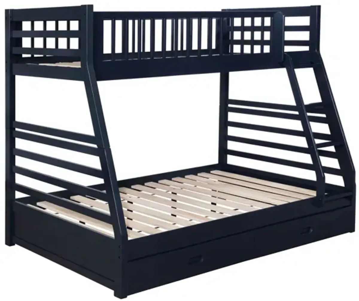 Ashton Twin / Full Bunk Bed - Navy Blue