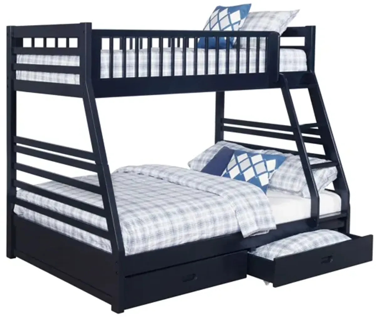 Ashton Twin / Full Bunk Bed - Navy Blue