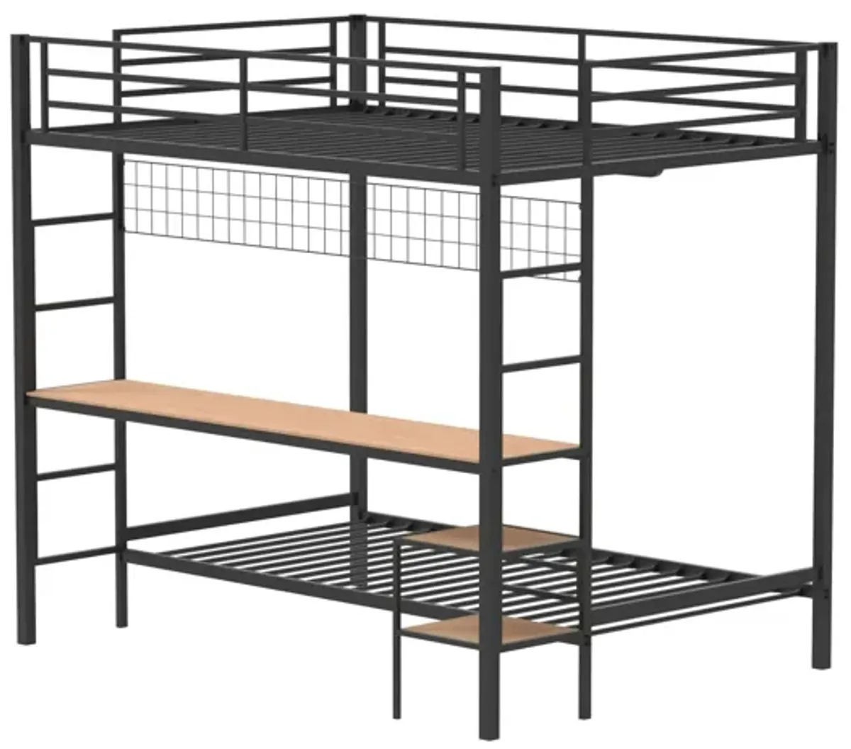 Campus Full / Twin Workstation Bunk Bed - Black