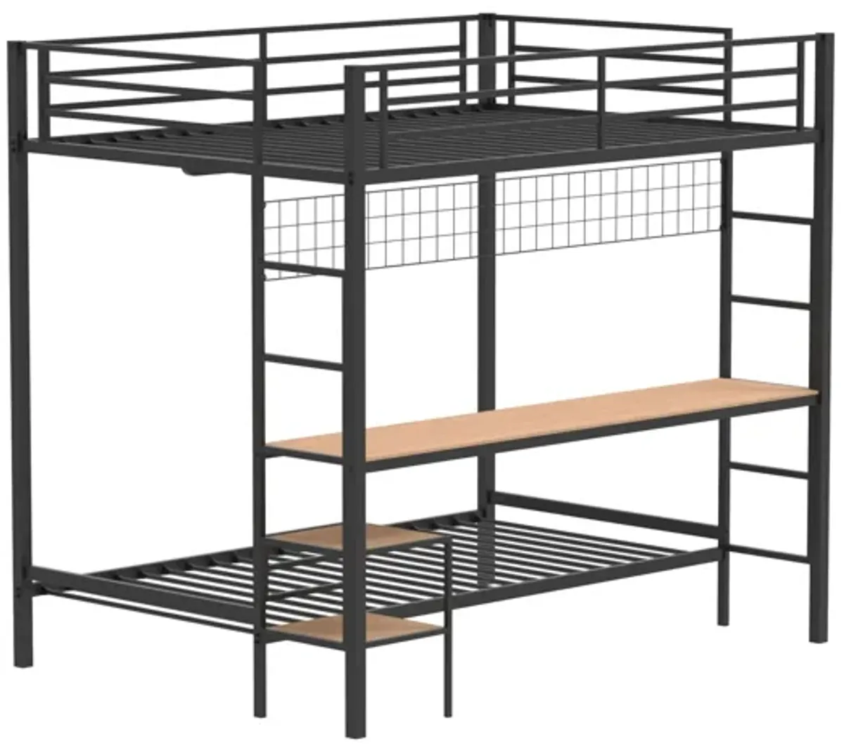 Campus Full / Twin Workstation Bunk Bed - Black