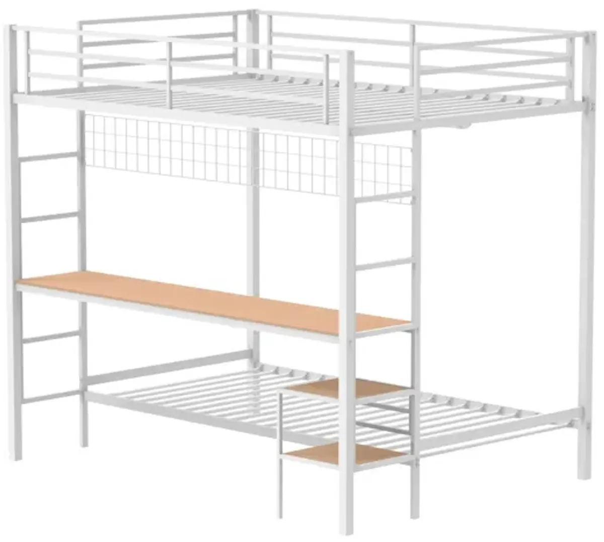 Campus Full / Twin Workstation Bunk Bed - White