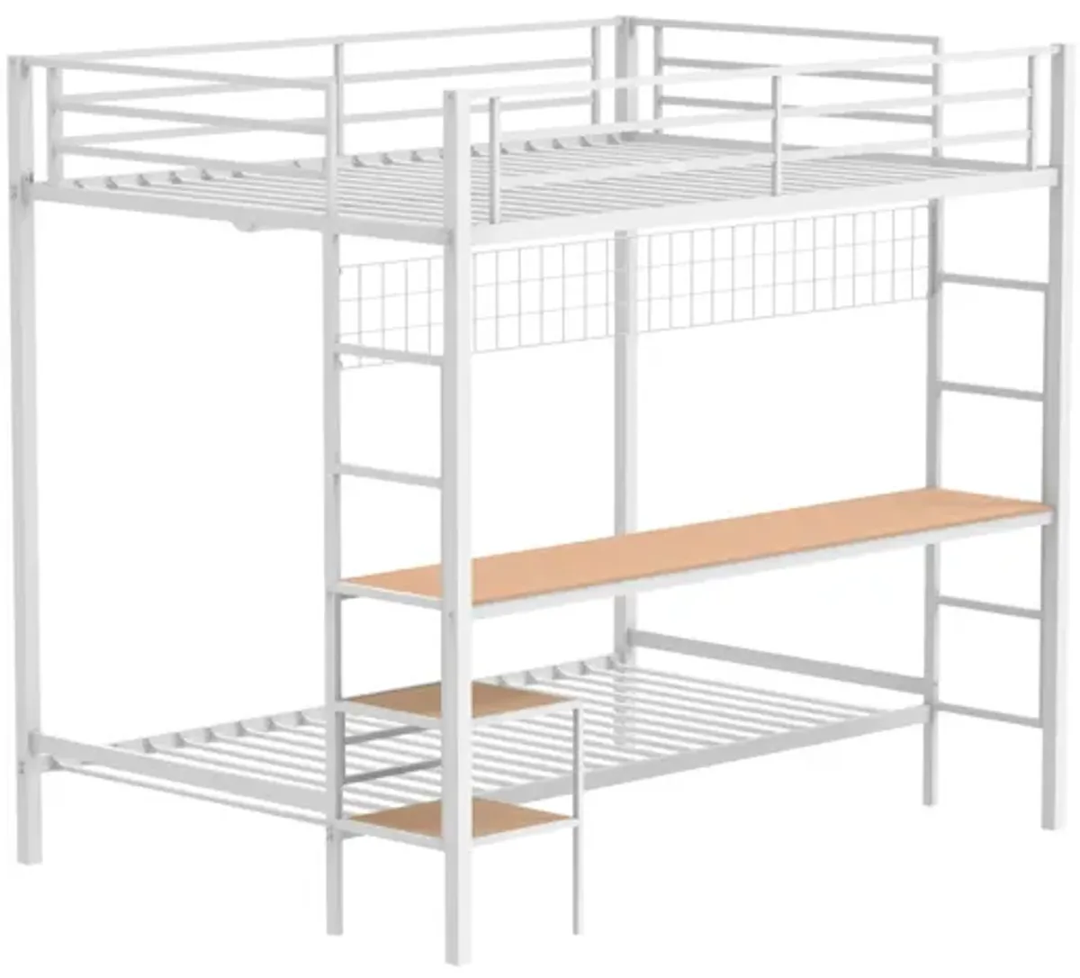 Campus Full / Twin Workstation Bunk Bed - White