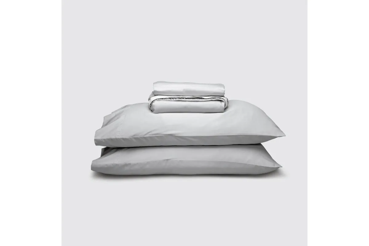 Weightless Cotton Split Head Queen Sheet Set - Coastal Gray