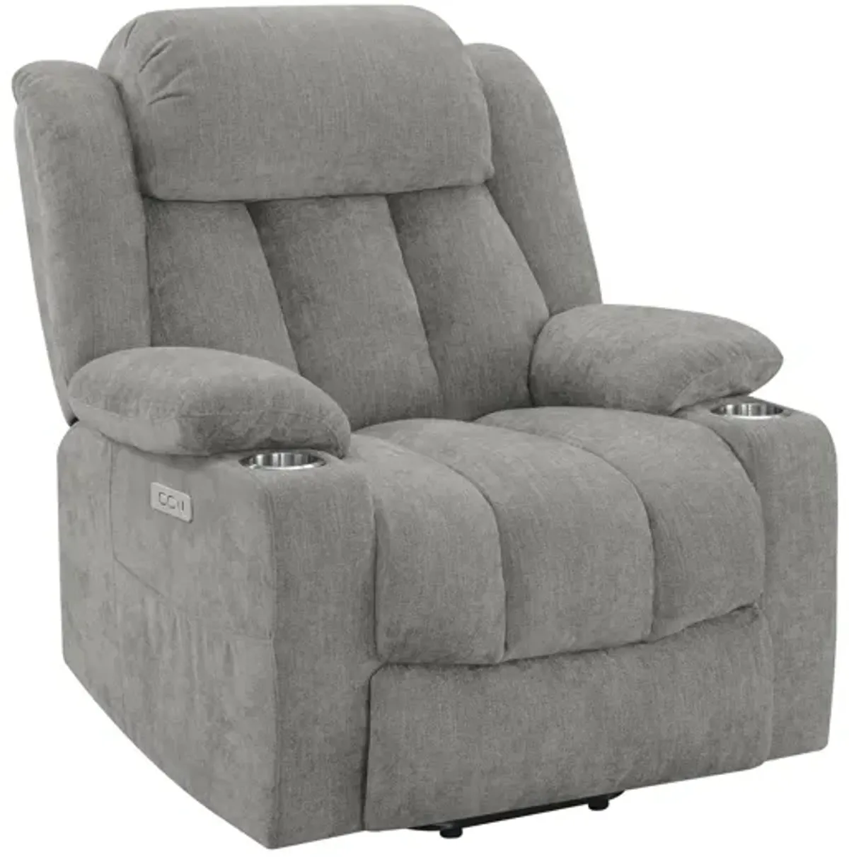 Houston Upholstered Power Lift Recliner - Grey